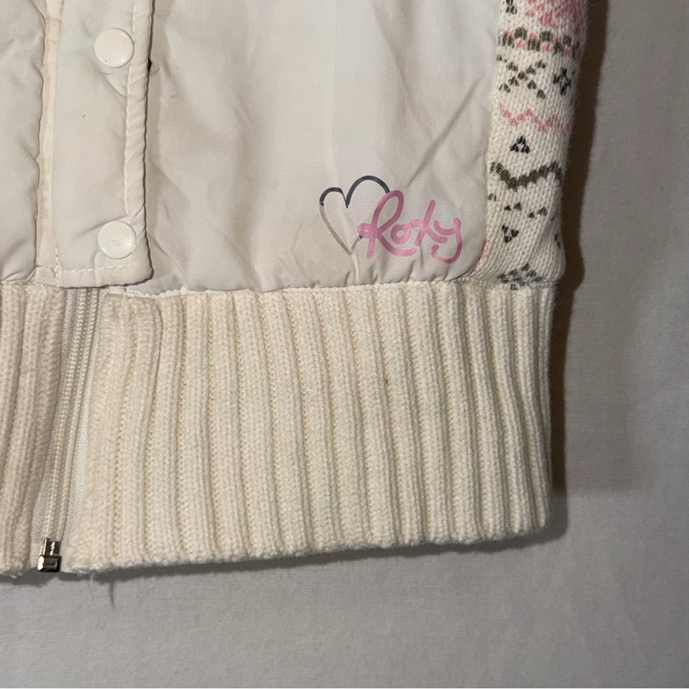 Girls Roxy Off-White Quilted Vest - Picture 2 of 10